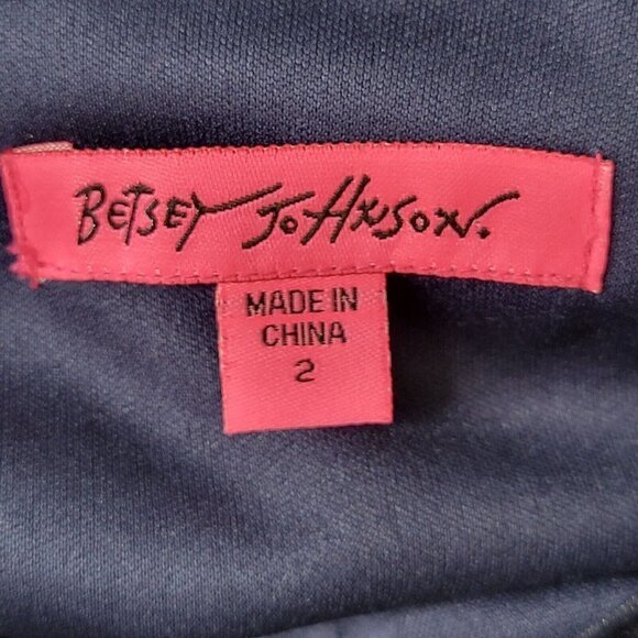 Betsey Johnson Princess Style Dress Size 2 Navy Polka Dot Lace Sleeveless - Picture 4 of 9